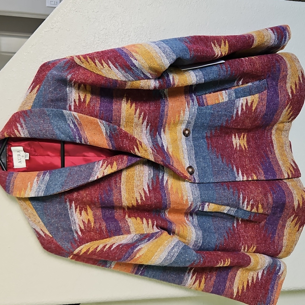 Multicolored Southwest Aztec Jacket. Oversized. Small. NWT